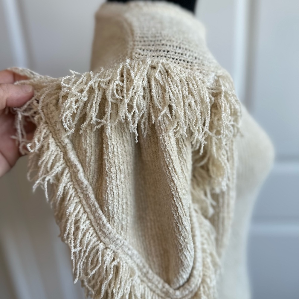 Ulla Johnson Silk Boho Fringe Noor Puff Sleeves Sweater Blouse - Picture 5 of 7